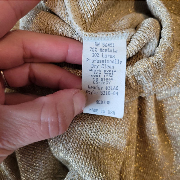 Women's Matter of Degree Gold Lurex Leggings Size M - Picture 5 of 6